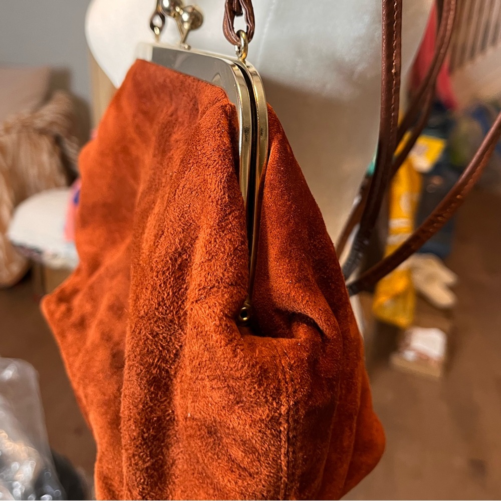 Kisslock purse Daniela sweet rust orange Italian crossbody clutch bag - Picture 16 of 16